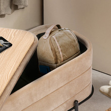 Leah Velvet Storage Ottoman Bench